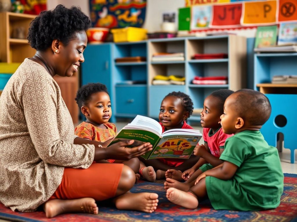 Creche and preschool children learning